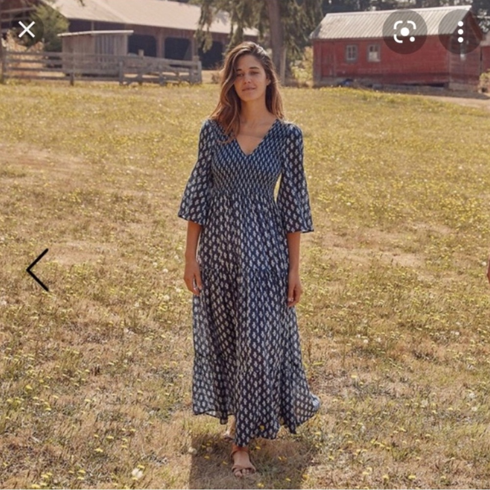 Christy Dawn Basil Dress in Palmette Azul Size M/L